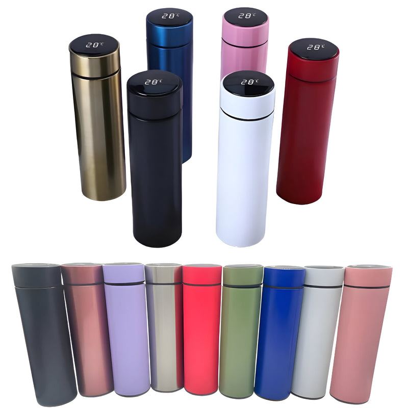 Garrafa Térmica de Aço Inox com Termômetro Digital 500ml Led (Cor Aleatória)