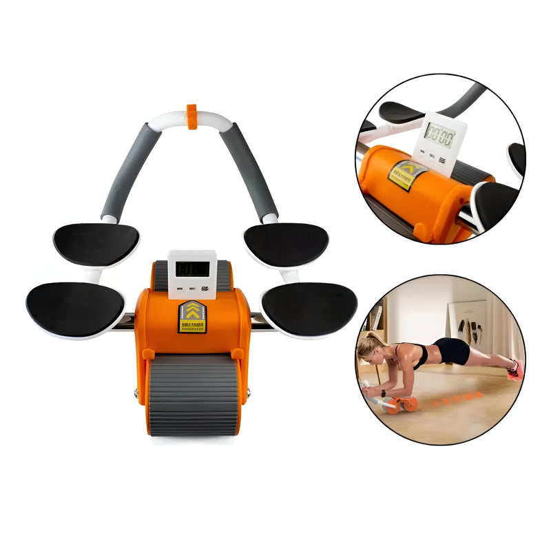 Rolo Roda Abdominal 2 Apoios Prancha Exercício com Temporizador Musculo Abdomen e Braço