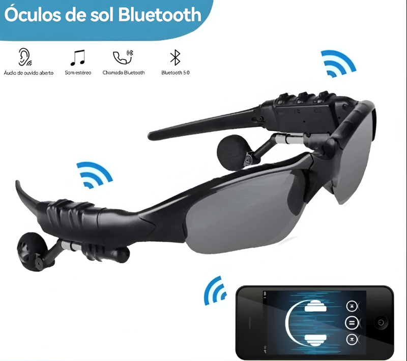 Óculos Bluetooth para Esporte – Música e Chamadas