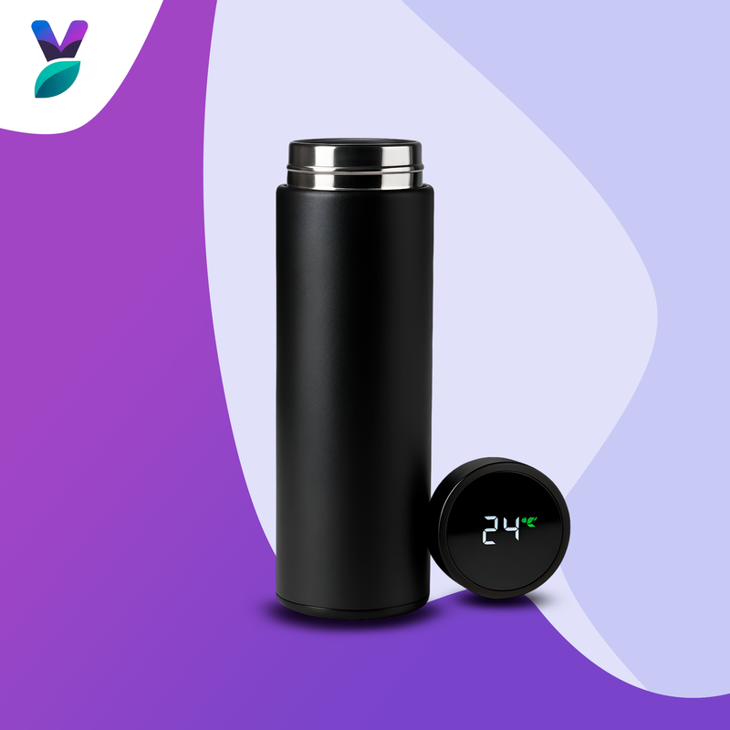 Garrafa Térmica de Aço Inox com Termômetro Digital 500ml Led (Cor Aleatória)