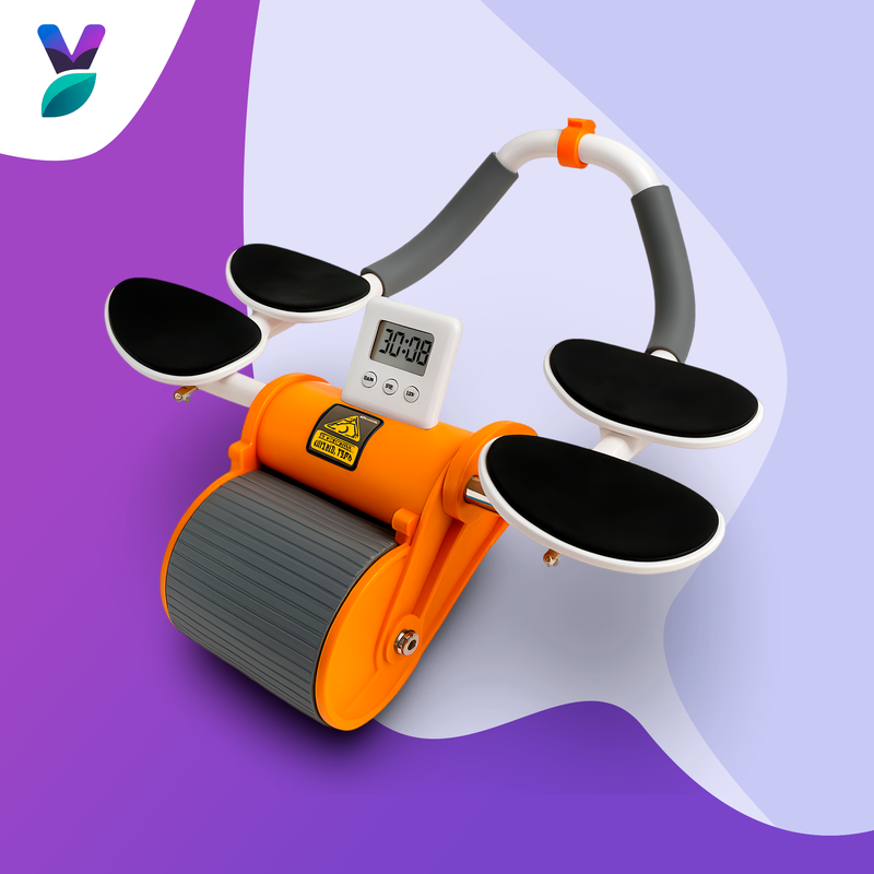 Rolo Roda Abdominal 2 Apoios Prancha Exercício com Temporizador Musculo Abdomen e Braço