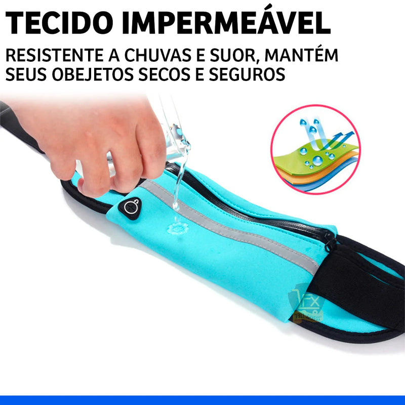 Cinto Esportivo com Suporte para Celular e Garrafa – Leve tudo com praticidade