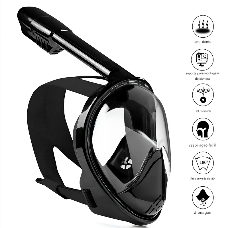 Máscara de Mergulho Full Face com Snorkel – Conforto total e visão clara